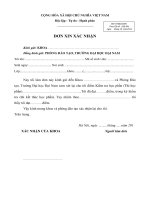 Đơn xin xác nhận (Trường đại học Đại Nam)