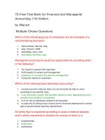 73 free test bank for financial and managerial accounting 11th edition  đề trắc nghiệm có đáp án