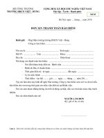 Đơn xin thanh toán bảo hiểm (Trường địa học công nghiệp Việt Hung)