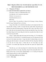 THỰC TRẠNG CÔNG tác TUYỂN DỤNG tại CÔNG TY cổ PHẦN bảo HIỂM AAA CHI NHÁNH hà NAM