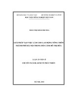 Giải pháp tạo việc làm cho lao động nông thôn Thành phố Hà Nội trong bối cảnh đô thị hóa (LA tiến sĩ)