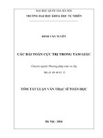 Các bài toán cực trị trong tam giác 