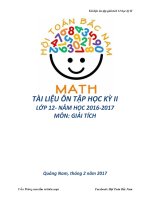 Tài liệu ôn thi Giải tích 12 học kỳ 2