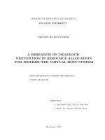 A RESEARCH ON DEADLOCK PREVENTION IN RESOURCE ALLOCATION FOR DISTRIBUTED VIRTUAL HOST SYSTEM 