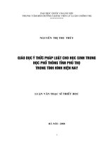 Giáo dục ý thức pháp luật cho học sinh trung học phổ thông tỉnh phú thọ trong tình hình hiện nay 