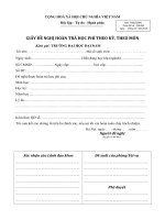 Giấy đề nghị hoàn trả học phí theo kì, theo môn (Trường đại học Đại Nam)