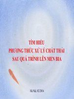 Tim hieu phuong thuc xu ly chat thai sau qua trinh len men bia