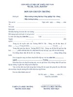 Đơn xin chuyển trường đi (Trường địa học công nghiệp Việt Hung)