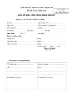 Giấy đề nghị điều chỉnh BHYT, BH HSSV (Trường đại học Đại Nam)