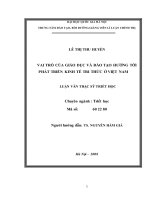 Vai trò của giáo dục đào tạo hướng tới phát triển kinh tế tri thức ở việt nam 