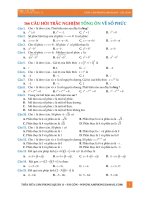 166 câu hỏi trắc nghiệm tổng ôn về số phức