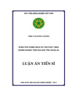 Phân tích chính sách hỗ trợ phát triển doanh nghiệp trên địa bàn tỉnh Nghệ An (LA tiến sĩ)