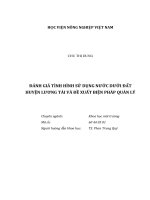 Đánh Giá Tình Hình Sử Dụng Nước Dưới Đất Huyện Lương Tài Và Đề Xuất Biện Pháp Quản Lý