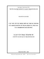 Các yếu tố tác động đến sự trung thành của khách hàng sử dụng dịch vụ trả sau của mobifone hải dương 