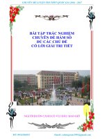 Bài tập trắc nghiệm chuyên đề hàm số có lời giải chi tiế