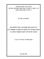 Giải pháp nâng cao hiệu quả quản lý các nhiệm vụ hợp tác quốc tế về khoa học và công nghệ ký kết với nước ngoài 