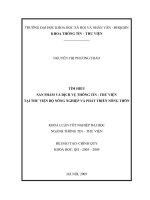 Tìm hiểu sản phẩm và dịch vụ thông tin thư viện tại Thư viện Bộ nông nghiệp và Phát triển nông thôn