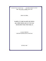 Nghiên cứu hiện đại hóa hệ thống địa chính trong quản lý đất đai thành phố Vinh, tỉnh Nghệ An (LA tiến sĩ)