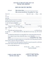 Đơn xin chuyển trường đến (Trường địa học công nghiệp Việt Hung)