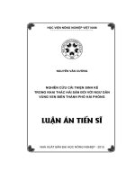 Nghiên cứu cải thiện sinh kế trong khai thác hải sản đối với ngư dân vùng ven biển thành phố Hải Phòng (LA tiến sĩ)
