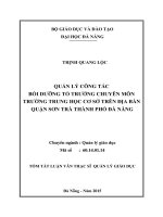 Quản lý công tác bồi dưỡng tổ trưởng chuyên môn trường trung học cơ sở trên địa bàn quận Sơn Trà thành phố Đà Nẵng