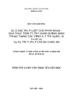 Giáo dục pháp luật cho phạm nhân  qua thực tiễn tại trại giam quảng ninh thuộc tổng cục cảnh sát thi hành án hình sự và hỗ trợ tư pháp của bộ công an 