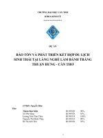 BẢO TỒN VÀ PHÁT TRIỂN KẾT HỢP DU LỊCH SINH THÁI TẠI LÀNG NGHỀ LÀM BÁNH TRÁNG THUẬN HƯNG  CẦN THƠ