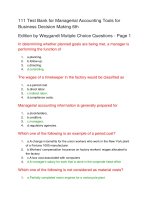 111 test bank for managerial accounting tools for business decision making 6th Đề thi trắc nghiệm có đáp án
