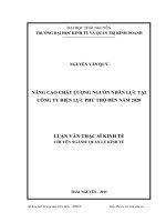 Nâng cao chất lượng nguồn nhân lực tại công ty điện lực phú thọ đến năm 2020 