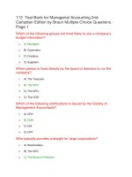 112  test bank for managerial accounting 2nd Đề thi trắc nghiệm có đáp án