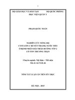 Nghiên cứu nồng độ cystatin C huyết thanh, nước tiểu ở bệnh nhân đái tháo đường týp 2 có tổn thương thận