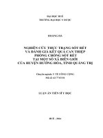 Nghiên cứu thực trạng sốt rét và đánh giá kết quả can thiệp phòng chống sốt rét tại một số xã biên giới của huyện Hướng Hoá, tỉnh Quảng Trị