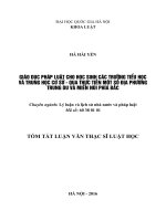 Giáo dục pháp luật cho học sinh các trường tiểu học và trung học cơ sở   qua thực tiễn một số địa phương trung du và miền núi phía bắc 