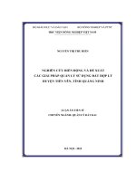 Nghiên cứu biến động và đề xuất giải pháp quản lý sử dụng đất hợp lý huyện Tiên Yên tỉnh Quảng Ninh (LA tiến sĩ)