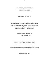 Luận văn nghiên cứu chiết tách, xác định thành phần một số axit hữu cơ trong lá cây sống đời