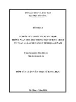 Nghiên cứu chiết tách, xác định thành phần hóa học trong một số dịch chiết từ thân và lá chè vằng ở tỉnh quảng nam 