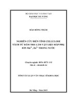 Nghiên cứu biến tính cellulose tách từ dăm tre làm vật liệu hấp phụ ion mn²⁺, zn²⁺ trong nước 