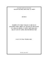 Nghiên cứu thực trạng và đề xuất giải pháp thực hiện các quyền sử dụng đất của hộ gia đình, cá nhân trên địa bàn quận Nam Từ Liêm, thành phố Hà