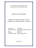 NGHIÊN CỨU CHUỖI GIÁ TRỊ RAU AN TOÀN TRÊN ĐỊA BÀN SÓC SƠN  TP HÀ NỘI