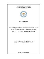 Hoàn thiện công tác kiểm soát chi ngân sách tại phòng tài chính kế hoạch thị xã tân uyên tỉnh bình dương 
