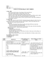 Giáo án sinh hoạt giờ sinh hoạt lớp cho giáo viên chủ nhiệm