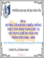 Đường lối kháng chiến chống thực dân pháp xâm lược và xây dựng chế độ dân chủ nhân dân (1946 – 1954)