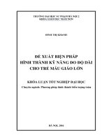 Đề xuất biện pháp hình thành kỹ năng đo độ dài cho trẻ mẫu giáo lớn