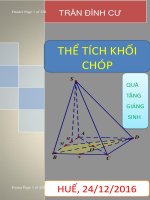 Bài tập trắc nghiệm thể tích khối chóp - Trần Đình Cư