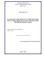 QA(Quality Assurance) và tính toán liều máy Gamma knife quay bằng phương pháp mô phỏng Monte Carlo