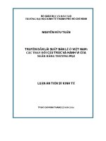 Truyền dẫn lãi suất bán lẻ ở Việt Nam, Các thay đổi cấu trúc và hành vi của Ngân hàng thương mại (LA tiến sĩ)
