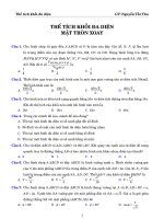 88 câu trắc nghiệm thể tích khối đa diện và mặt tròn xoay - Nguyễn Tất Thu