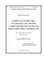 Nghiên cứu sự khác biệt về lâm sàng, cận lâm sàng và điều trị nhồi máu cơ tim cấp ở bệnh nhân trên và dưới 65 tuổi