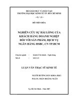 Nghiên cứu sự hài lòng của khách hàng Doanh nghiệp đối với sản phẩm, dịch vụ của Ngân hàng SBC