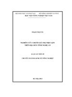 Nghiên cứu chuỗi giá trị thịt lợn trên địa bàn tỉnh Nghệ An (LA tiến sĩ)